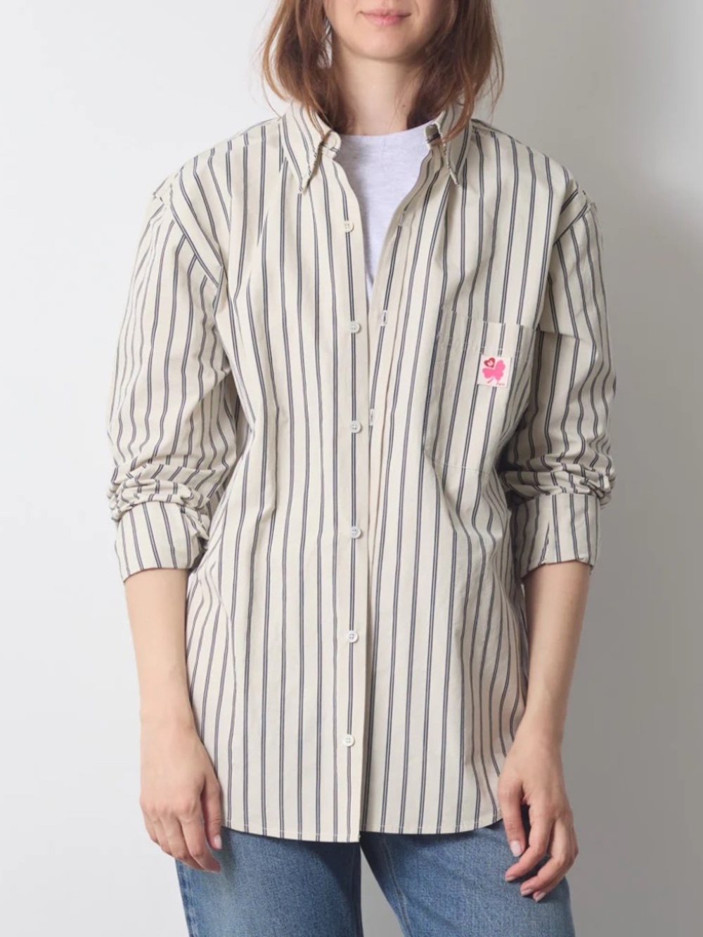 Merci Stripe Button Down Shirt